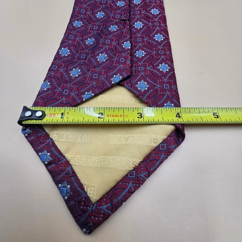 Robert Talbott Best of Class Nordstrom Silk Tie Burgundy Blue Geometric Medallio